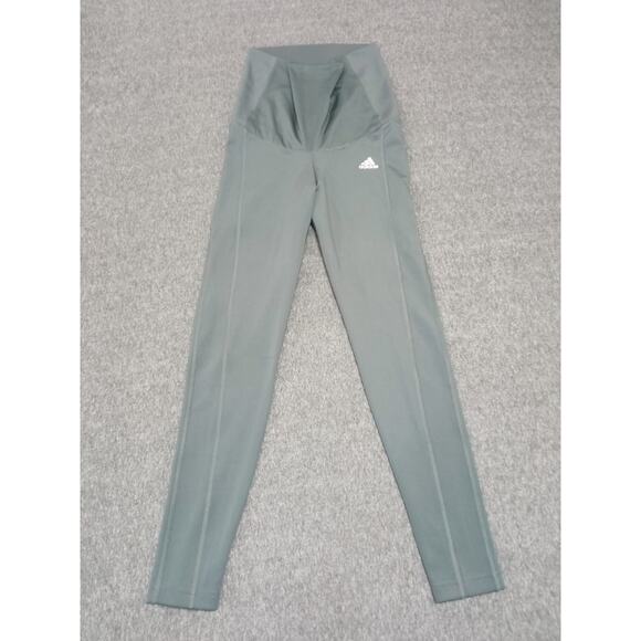 Adidas Maternity Leggings Aeroready Designed To Move Gray Silver Size Small - Picture 2 of 12